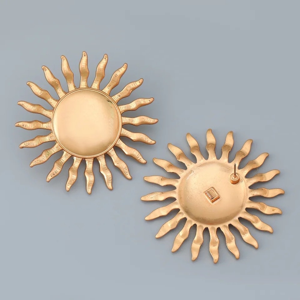 New - Zara Golden Sun Earrings 1 pair - Picture 6 of 16